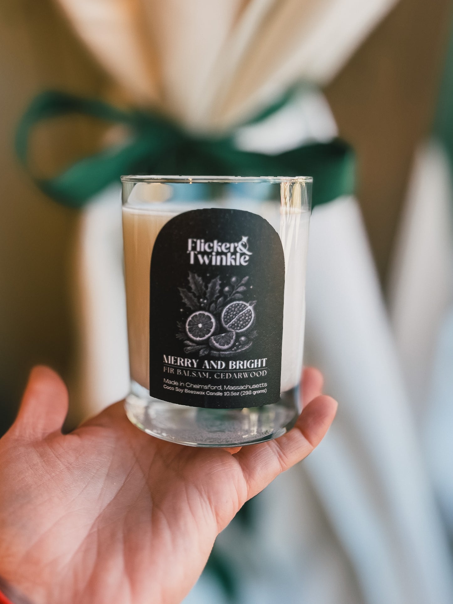 Merry and Bright Coconut Soy Beeswax Candle