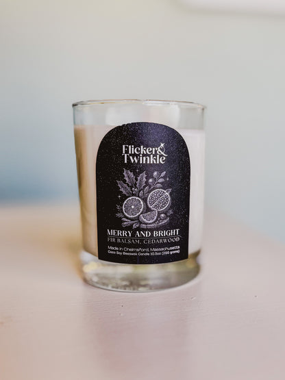 Merry and Bright Coconut Soy Beeswax Candle