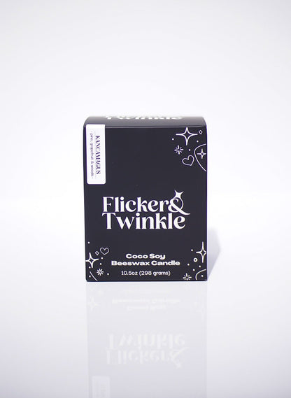 Black box labeled Kancamagus Highway Candle - Coconut Soy Beeswax, 10.5 oz (298 grams).