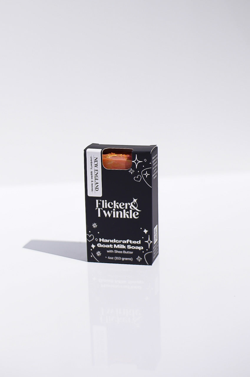 Flicker & Twinkle soap packaging on a white background