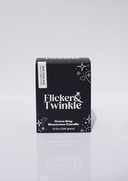 Black box labeled New England Coconut Wax Candle, 10.5oz (298 grams).
