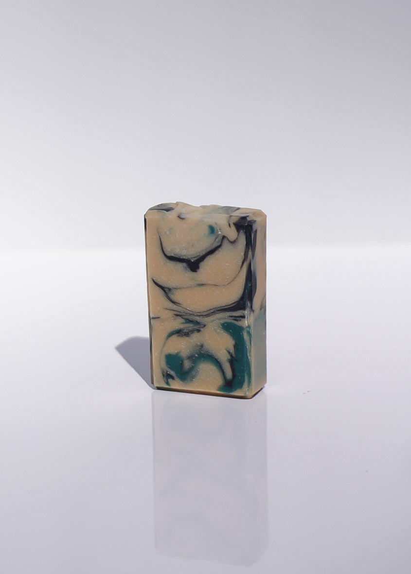 Cold processed goat milk soap—bourbon, citrus, oak moss scent