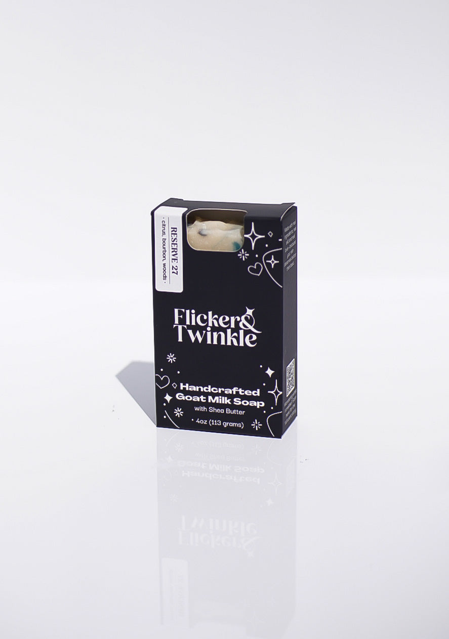 Reserve 27 handmade goat milk soap bar with luxury black box
