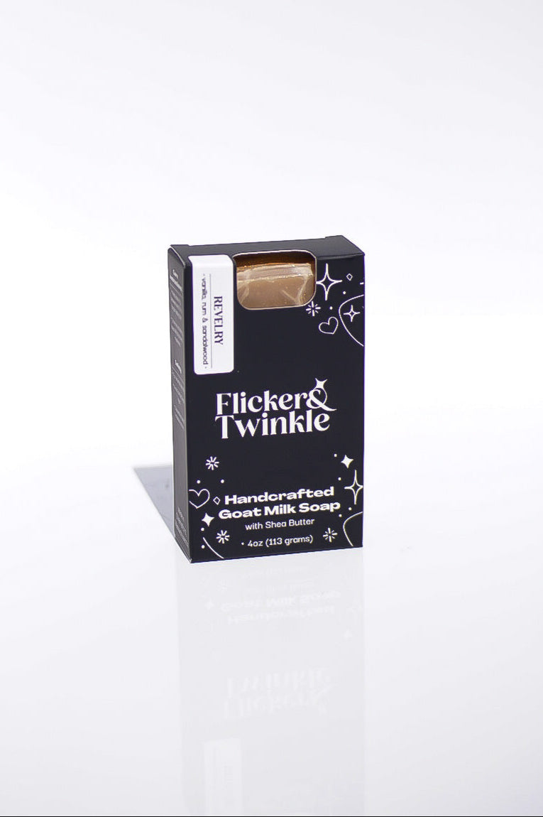 Box of Flicker & Twinkle soap on a white background