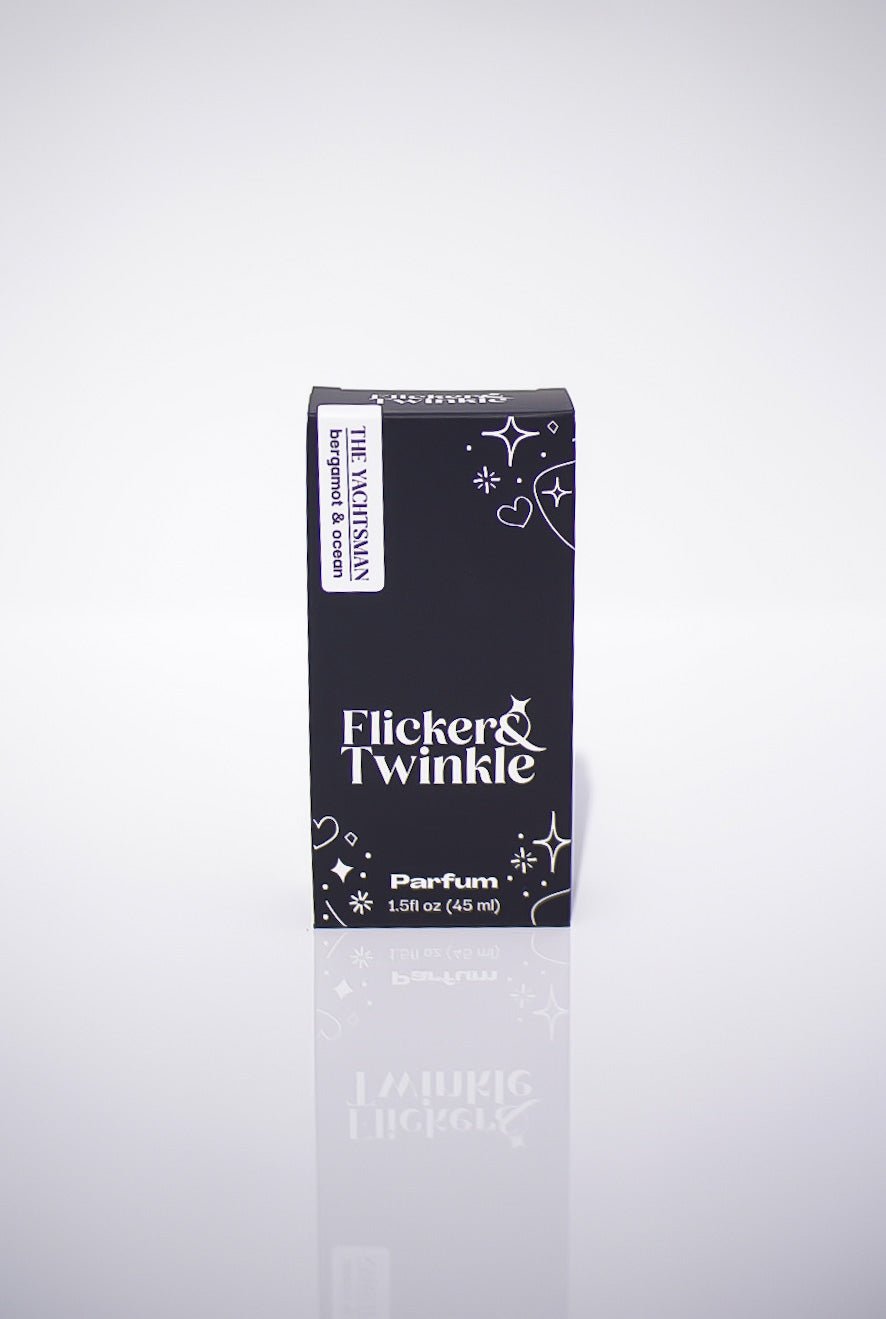 A black box labeled The Yachtsman Perfume 1.51 oz (45 ml) on a white background.